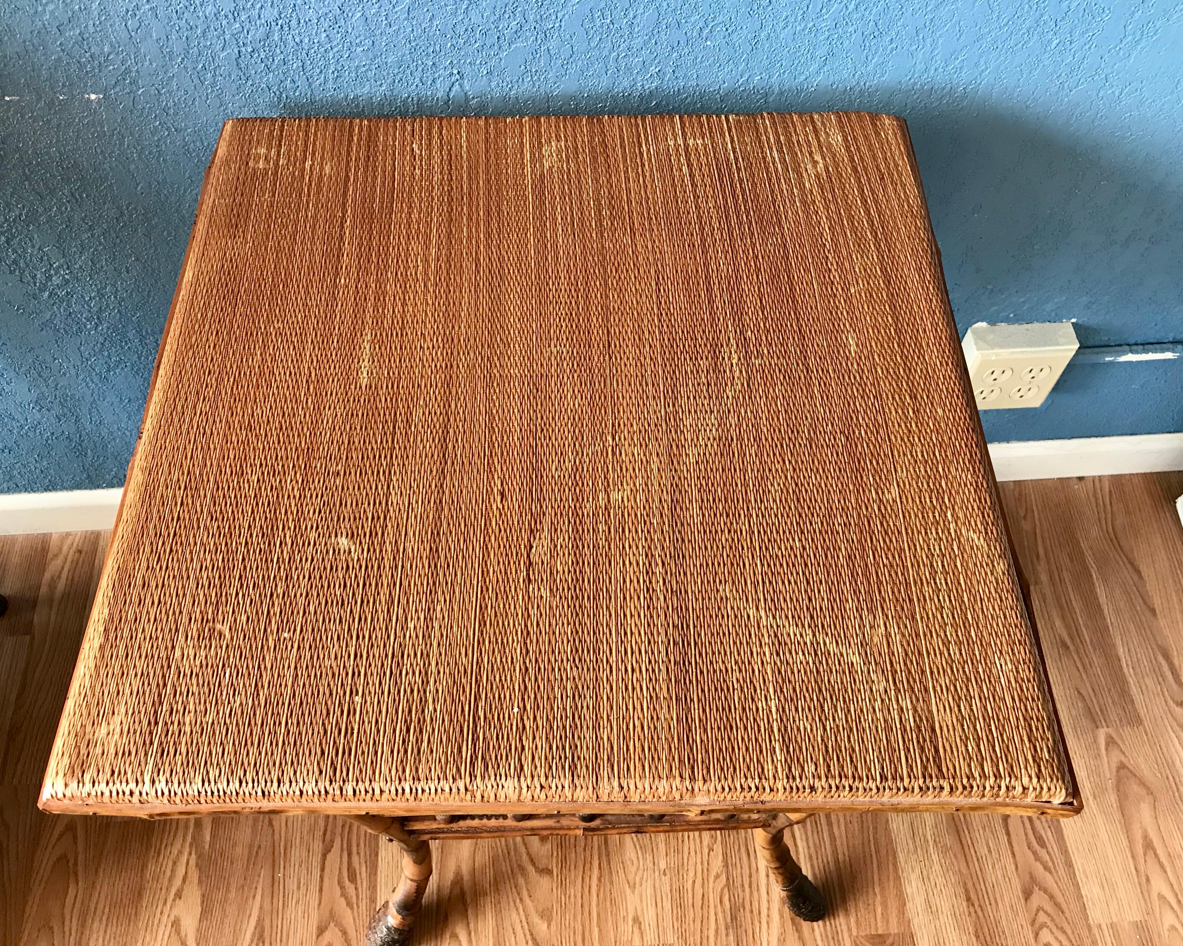 Large 19th Century English Bamboo Side Table 3
