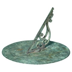 Large 19th Century English Bronze Verdigris Sundial Plate