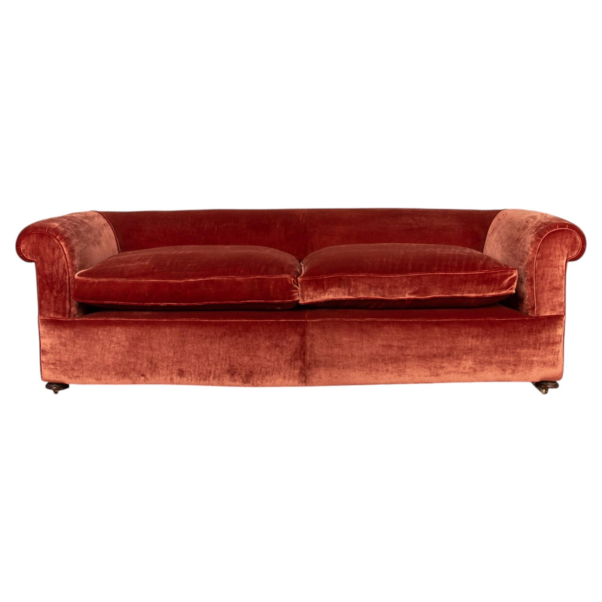 Large 19th Century English Chesterfield Settee For Sale
