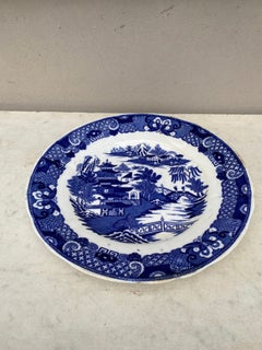 Large 19th Century English Chinoiserie Blue & White Plate