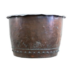 Large 19th Century English Copper Cauldron / Planter