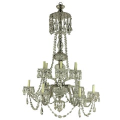 Large 19th Century English Cut-Glass Chandelier