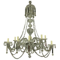 Large 19th Century English Cut-Glass Chandelier of Good Quality