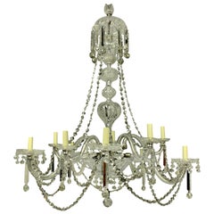 Large 19th Century English Cut-Glass Chandelier of Good Quality