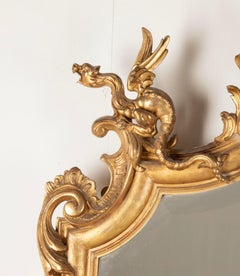 Large 19th Century English Decorative Gilt Framed Mirror