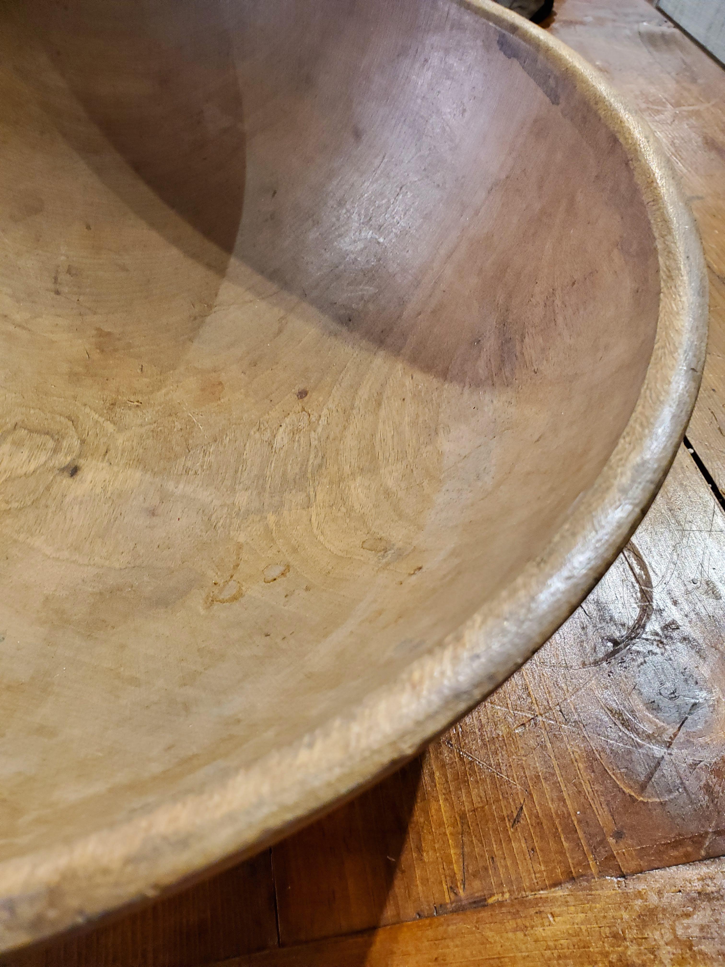 Large 19th Century English Elm Dough Bowl 1