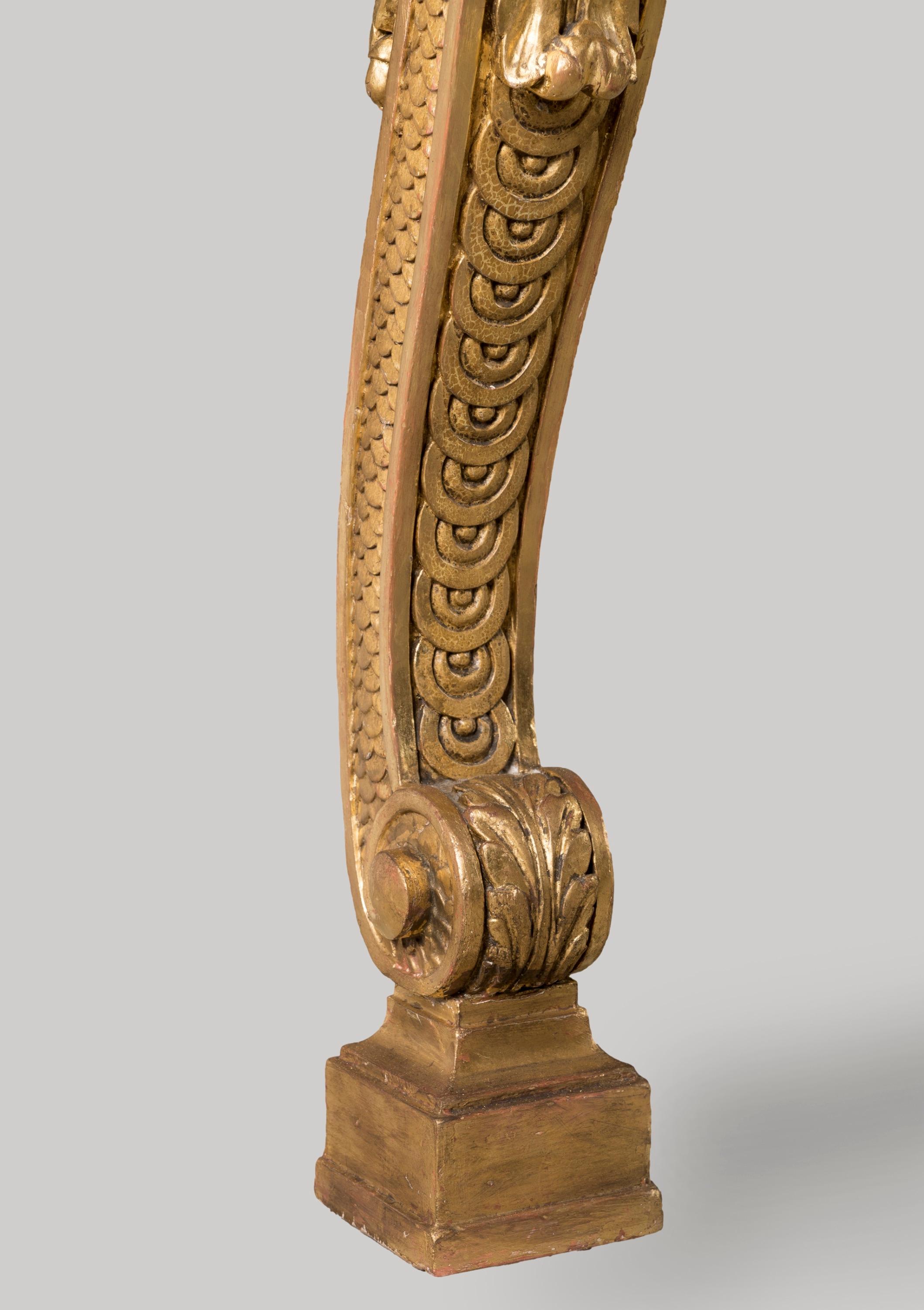XIXe siècle Grande table console en bois doré anglais du 19e siècle dans le style de William Kent en vente