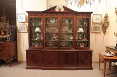 Large 19th Century English Mahogany Breakfront Bookcase