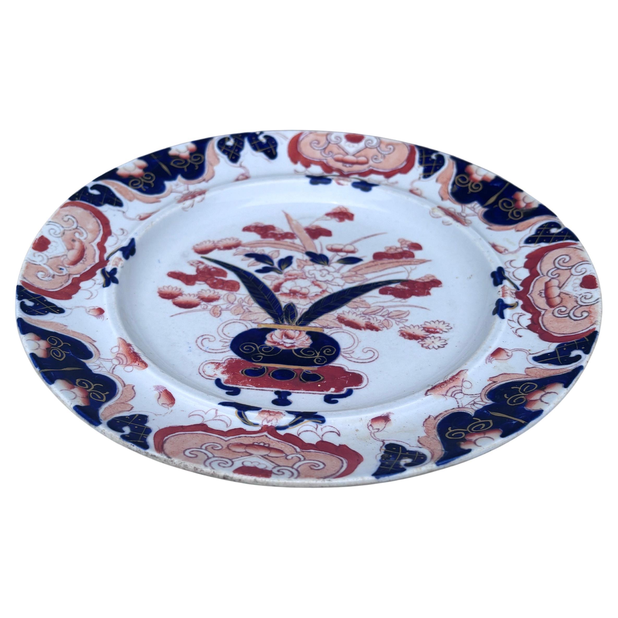 Großer signierter Mason's Ironstone Flowers & Vase Teller aus dem 19. Jahrhundert.
10,2 Zoll Durchmesser.