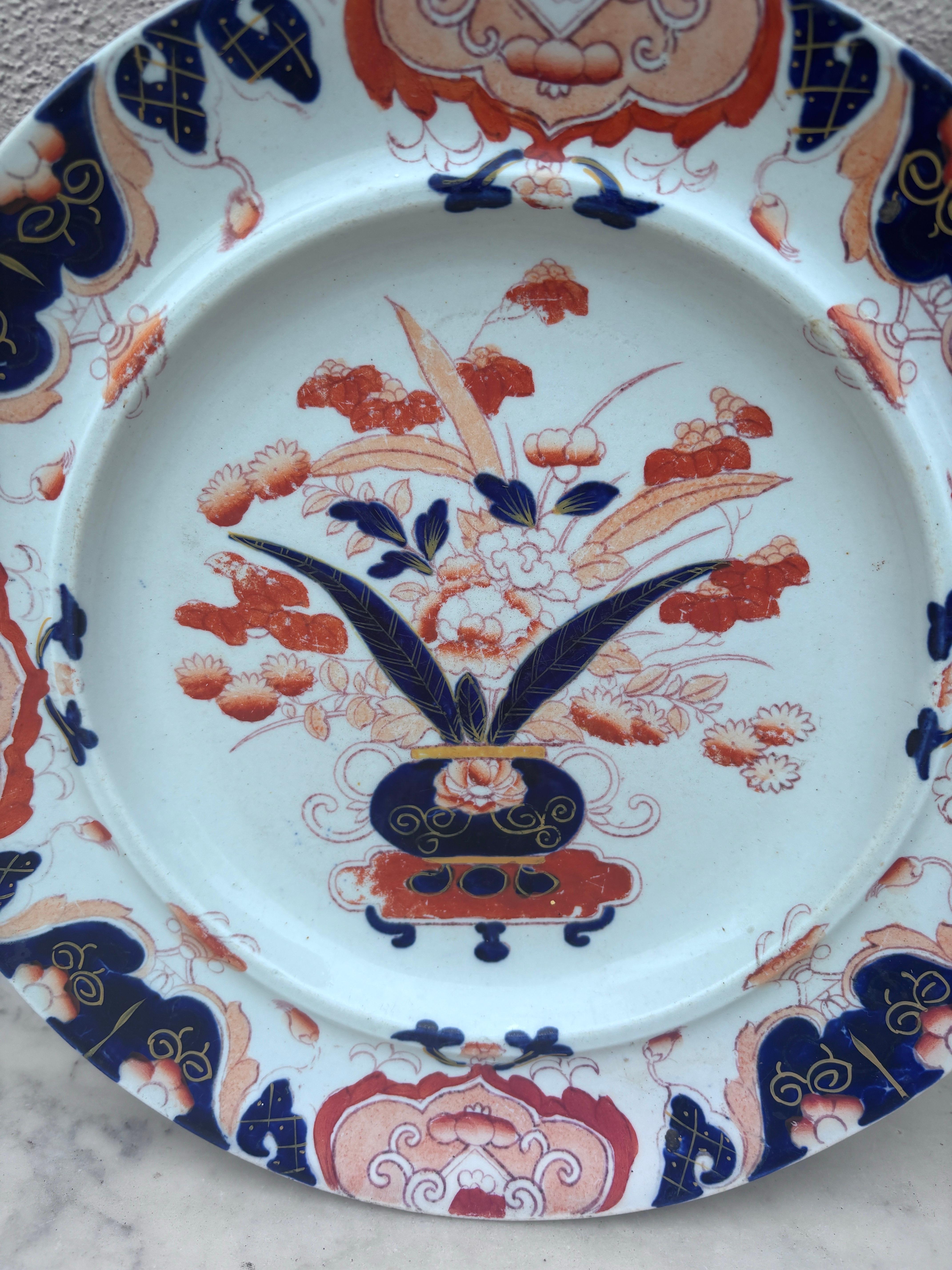 Großer englischer Mason's Ironstone Blumen- und Vasen-Teller aus dem 19. (Chinoiserie) im Angebot