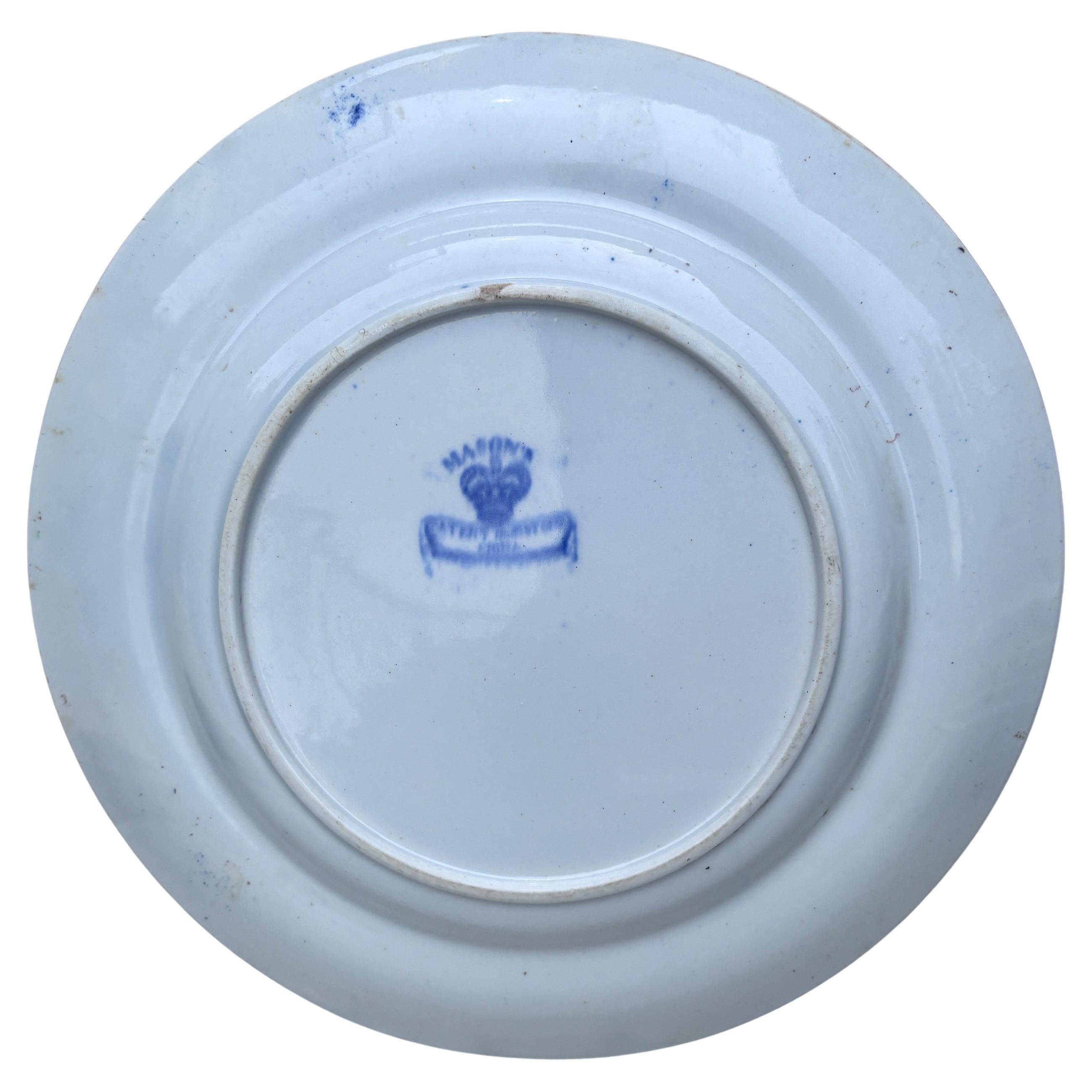 Großer englischer Mason's Ironstone Blumen- und Vasen-Teller aus dem 19. (Englisch) im Angebot