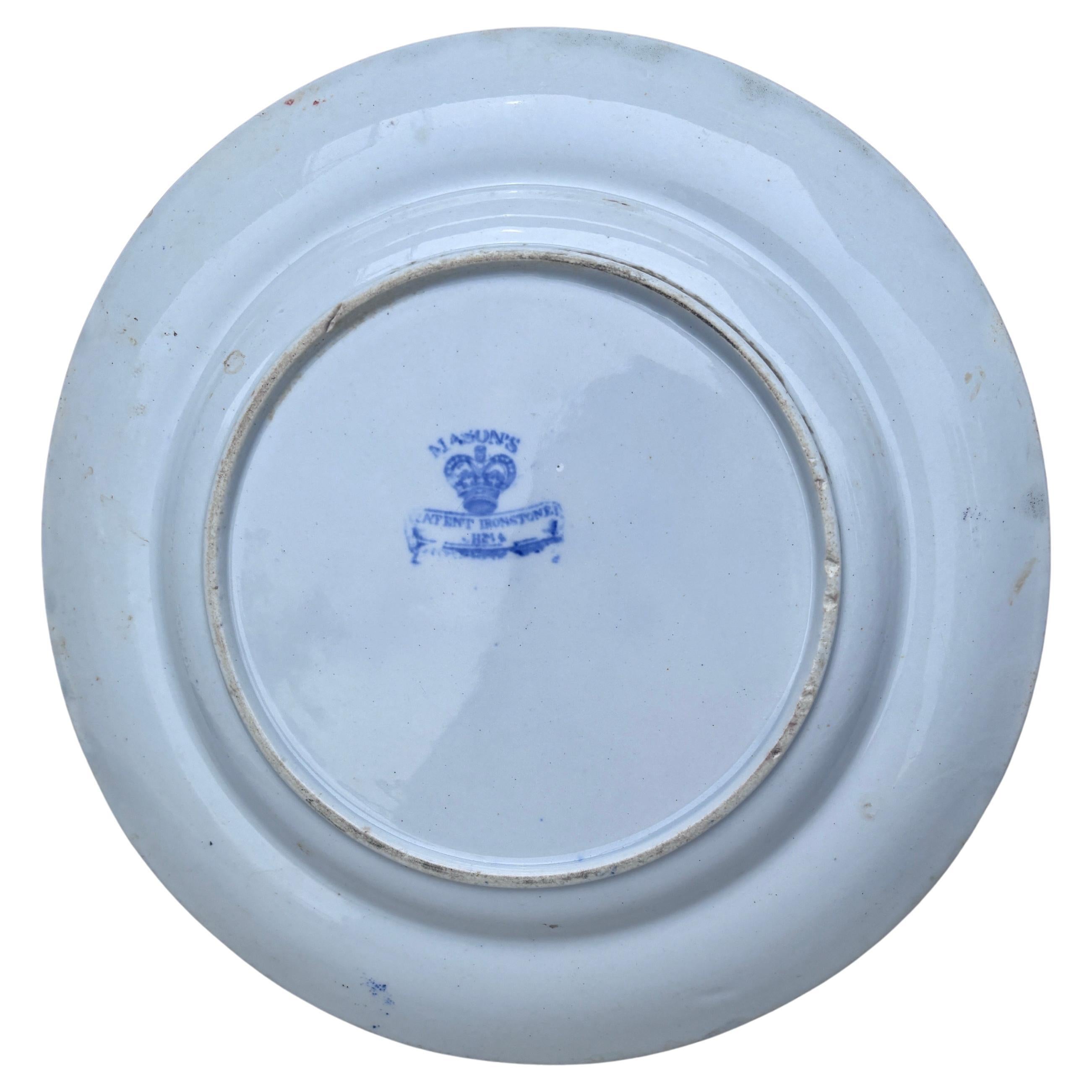Großer englischer Mason's Ironstone Blumen- und Vasen-Teller aus dem 19. (Englisch) im Angebot