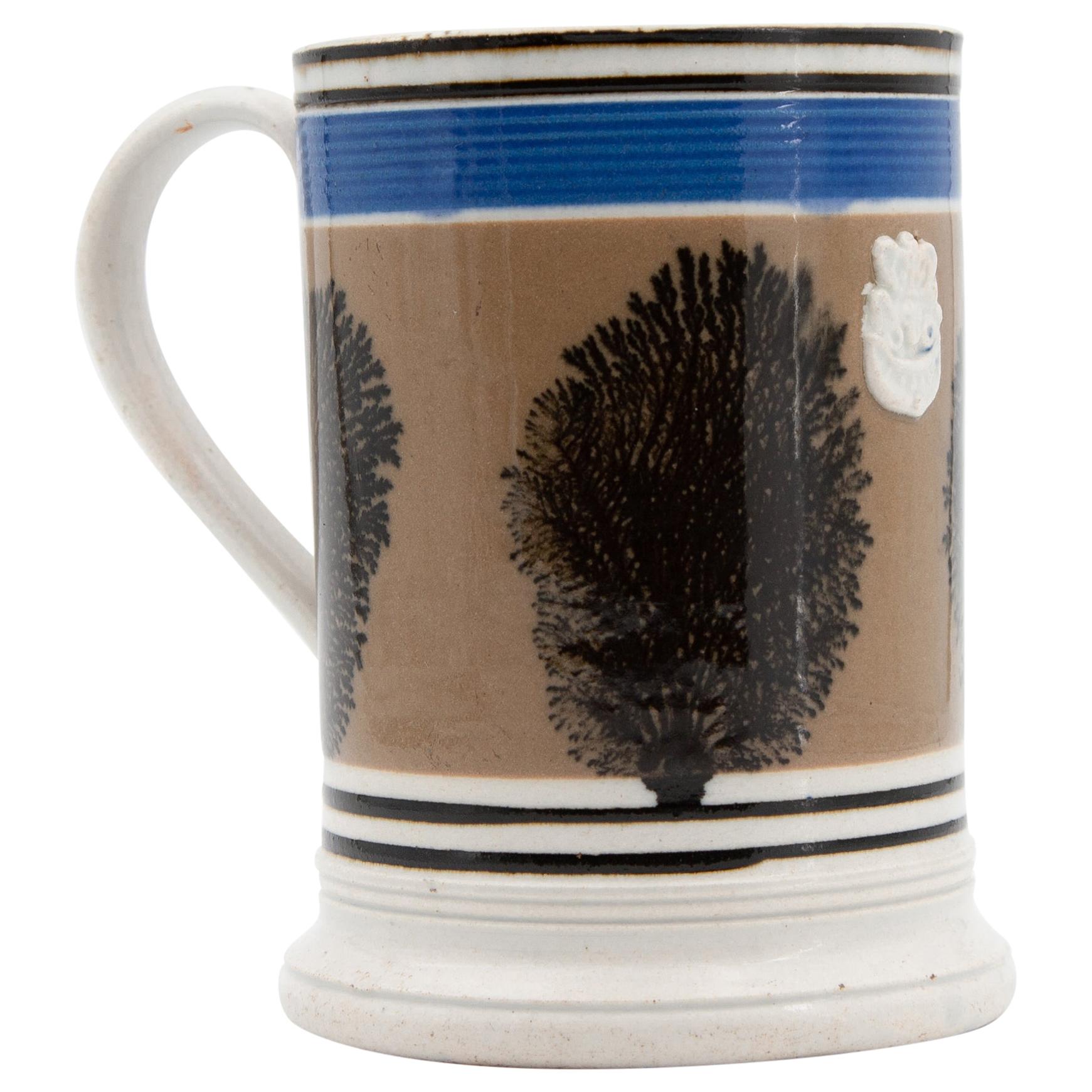 Large 19th Century English Mochaware Mug
