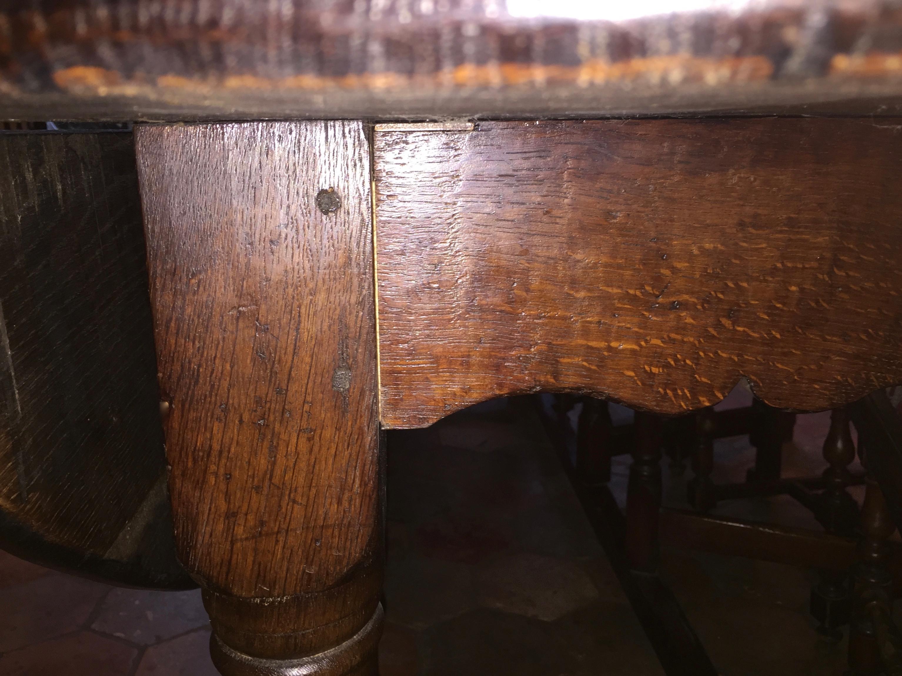 Large 19th Century English Oak Gateleg Dining Table Seats Eight to Ten 5