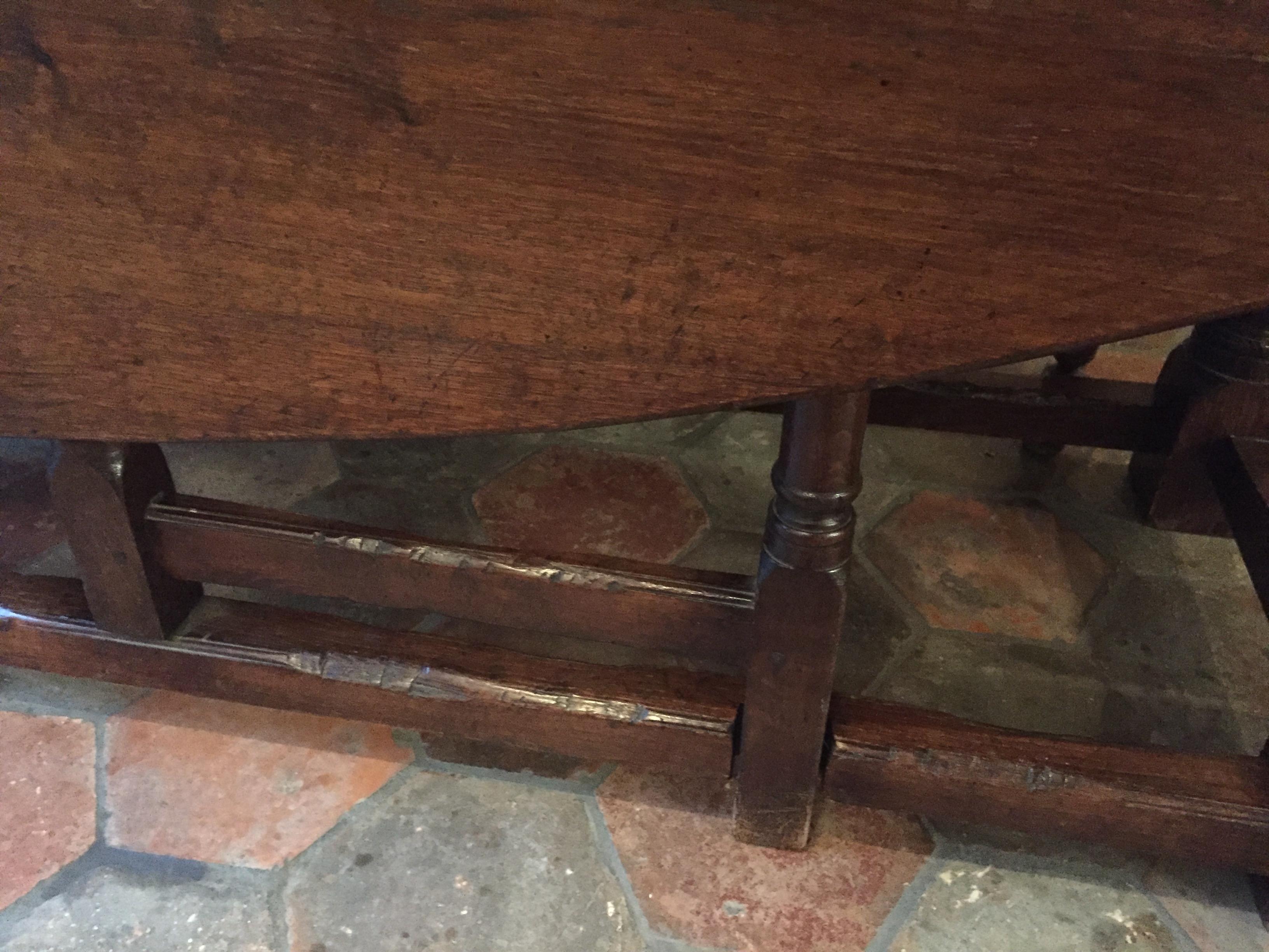 Large 19th Century English Oak Gateleg Dining Table Seats Eight to Ten 4