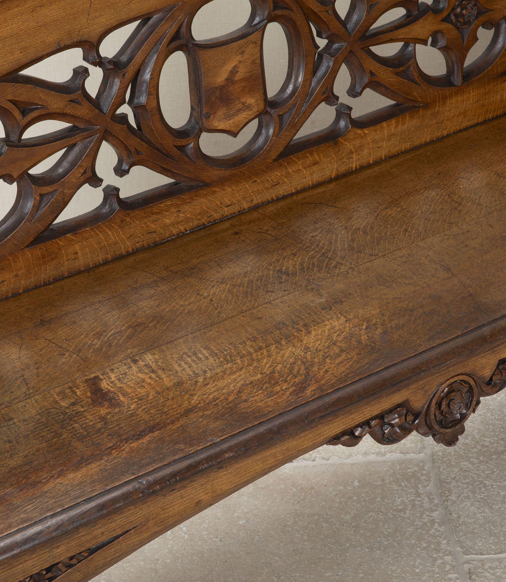 Large 19th Century English Oak Hall Bench For Sale 2