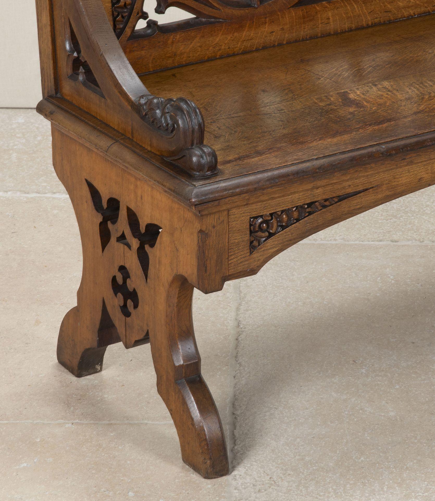 Large 19th Century English Oak Hall Bench For Sale 5