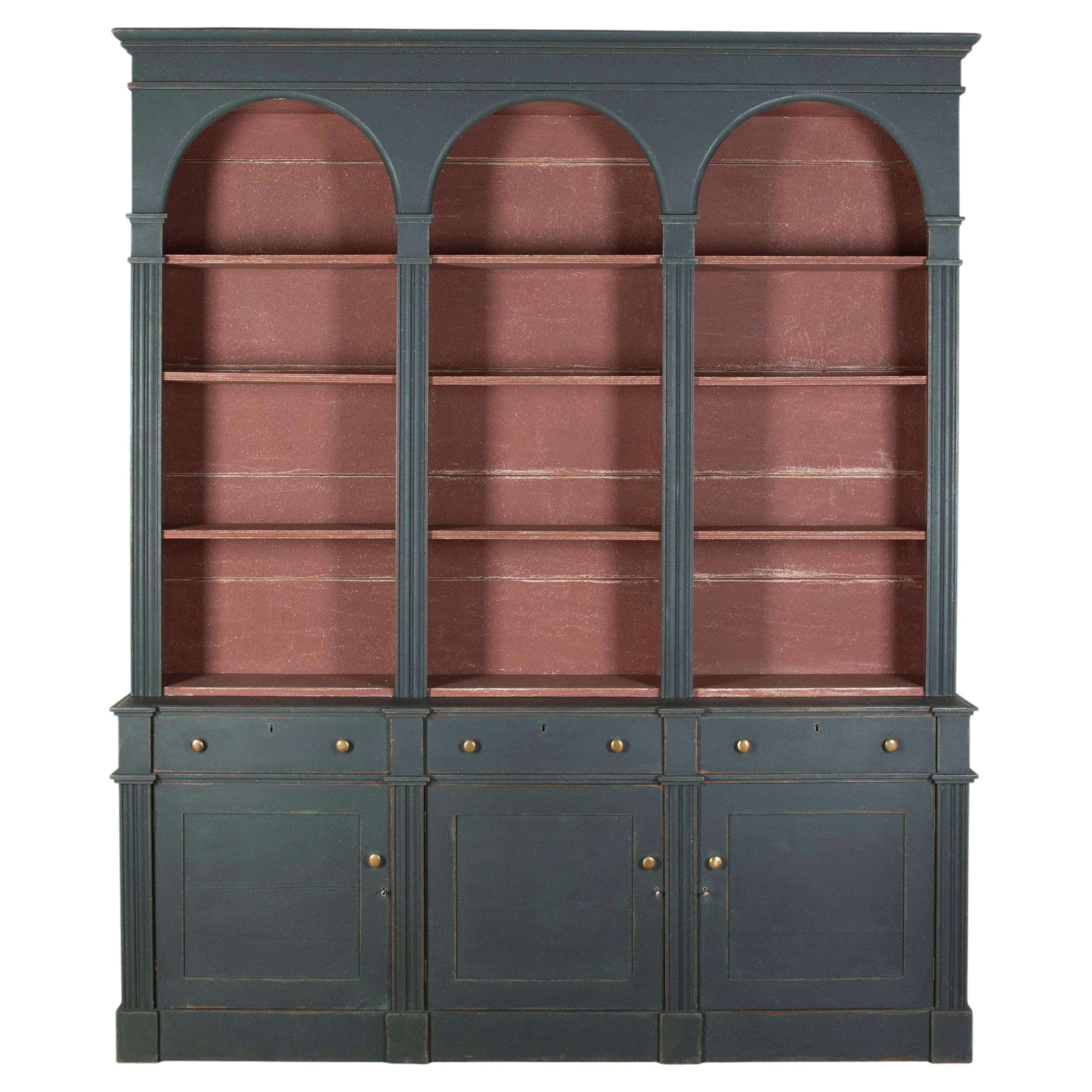 Large 19th Century English Painted Bookcase