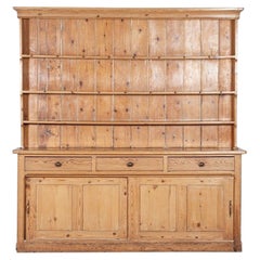 Antique Large 19th Century English Pine Waterfall Dresser