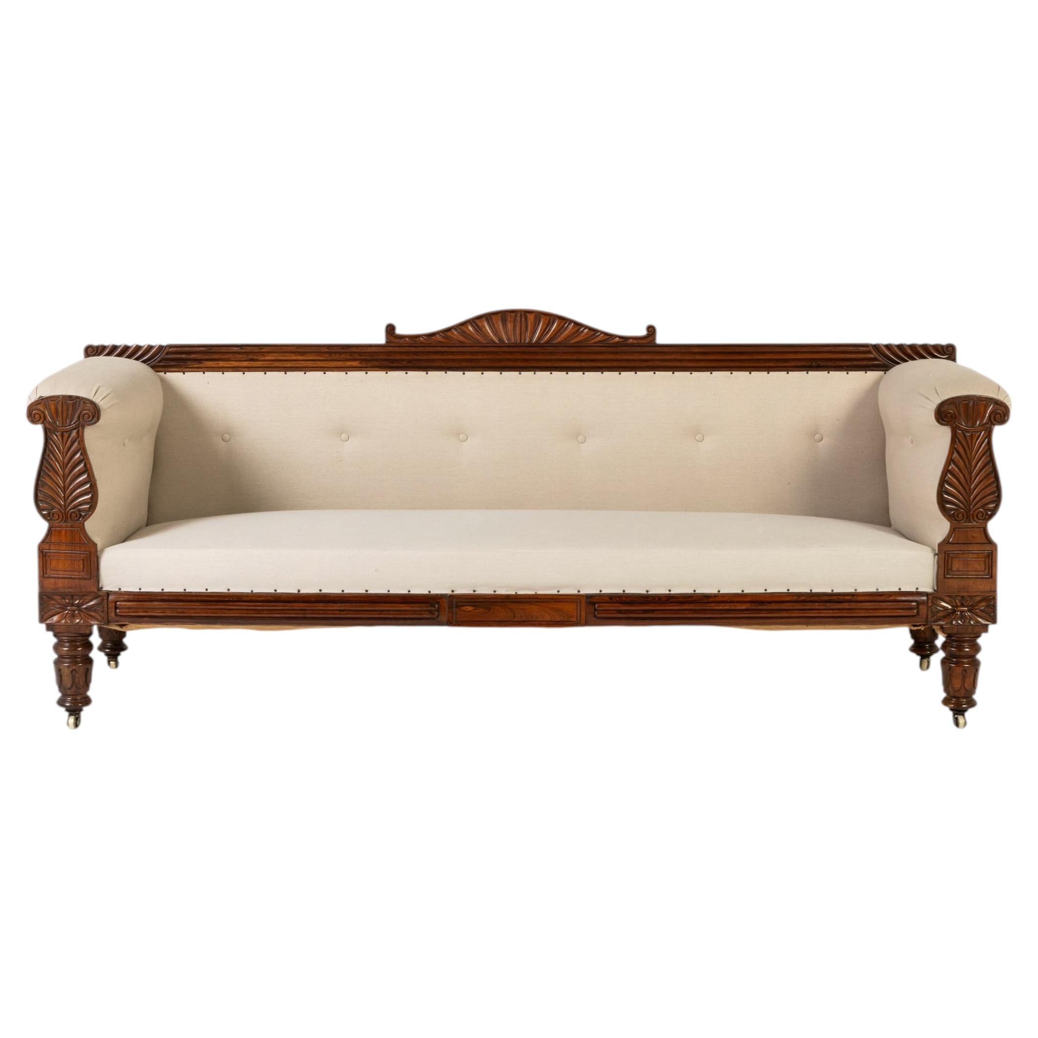 Large 19th Century English Regency Rosewood Sofa