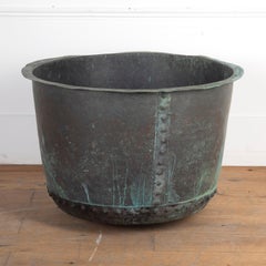 Large 19th Century English Riveted Copper Planter