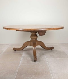 Large 19th Century English Round Cedar Wood Dining Table