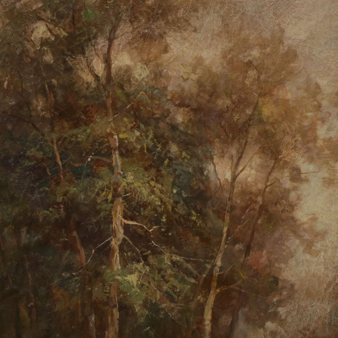 19th Century Large 19th-Century English School Framed Fox Hunt Oil Painting, “The Meet” For Sale