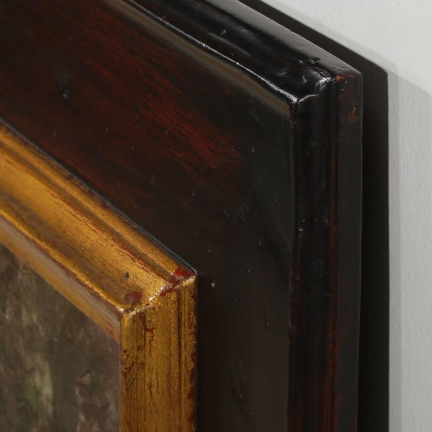 Canvas Large 19th-Century English School Framed Fox Hunt Oil Painting, “The Meet” For Sale