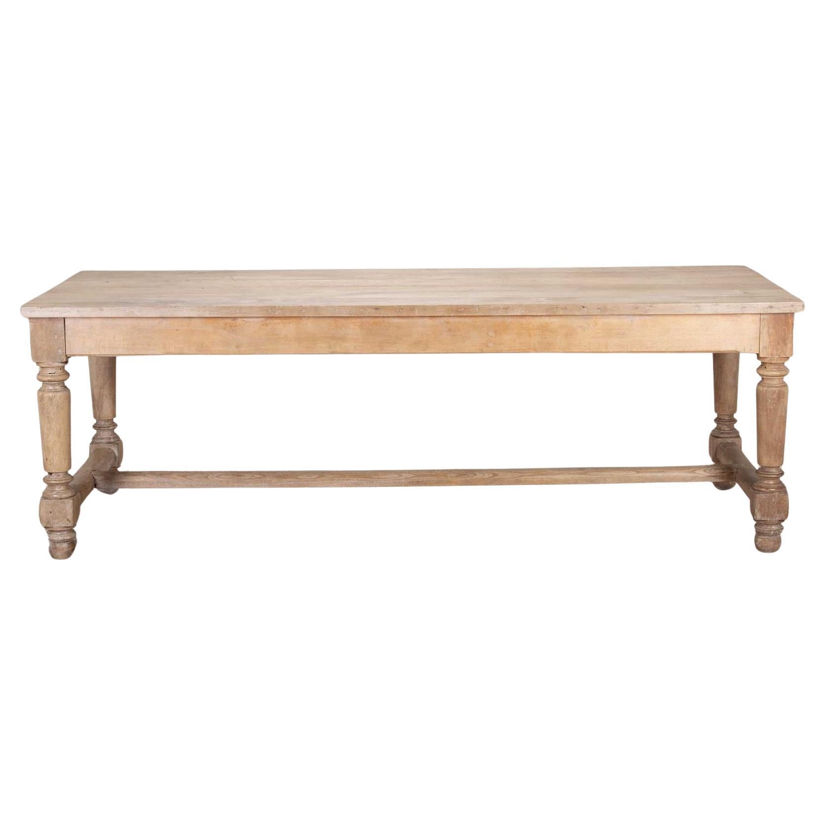 Grande table de réfectoire en hêtre frotté anglais du XIXe siècle en vente