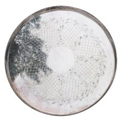 20th Century Jumbo English Round Silver Plate Tray