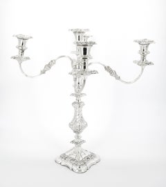 Large 19th Century English Sheffield Silver-Plated Five-Light Convertible Candel