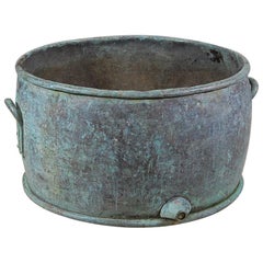 Large 19th Century English Verdigris Copper Boiler Planter