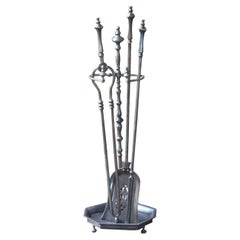 Large 19th Century English Victorian Fireplace Tool Set or Companion Set Large 19th Century English Victorian Fireplace Tool Set or Companion Set