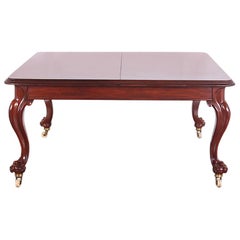 Large 19th Century English Victorian Solid Mahogany Dining Table