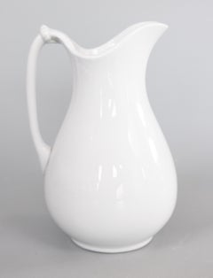 Large 19th Century English White Ironstone Pitcher