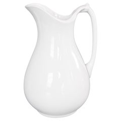 Gran jarra inglesa de ironstone blanco del siglo XIX