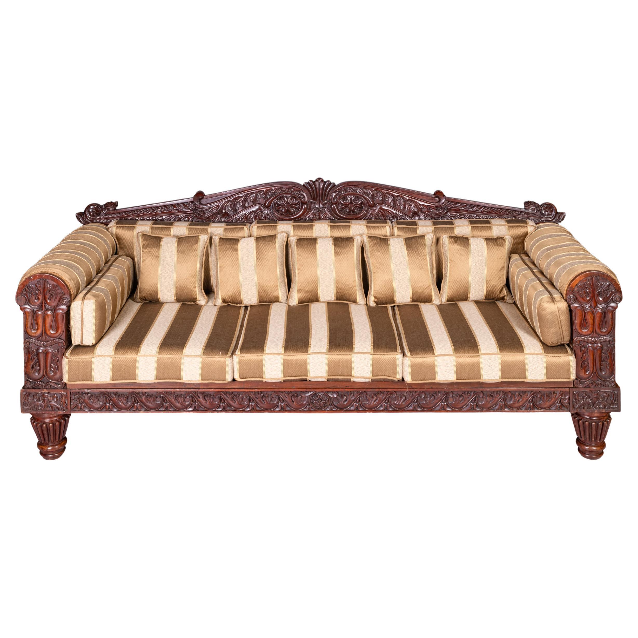 Grande banquette anglaise William IV du 19ème siècle attribuée à Gillows of Lancaster