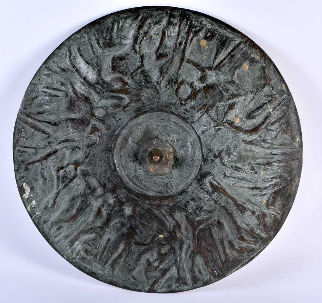 19th Century Large 19th century European Bronze classical shield Charger interior décor For Sale