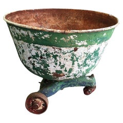 Large 19th Century European Foundry Bowl on Wheels