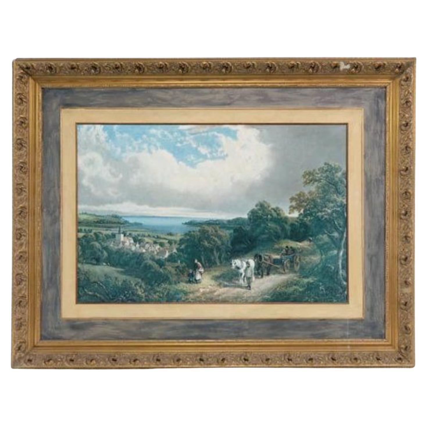 Large 19th Century European School Oil Painting on Board For Sale