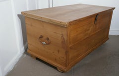 Large 19th Century European Stripped Pine Chest