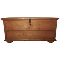 Large 19th Century European Stripped Pine Chest