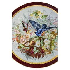 Large 19th Century Faience Platter Bird Hippolyte Boulenger Choisy Le Roi