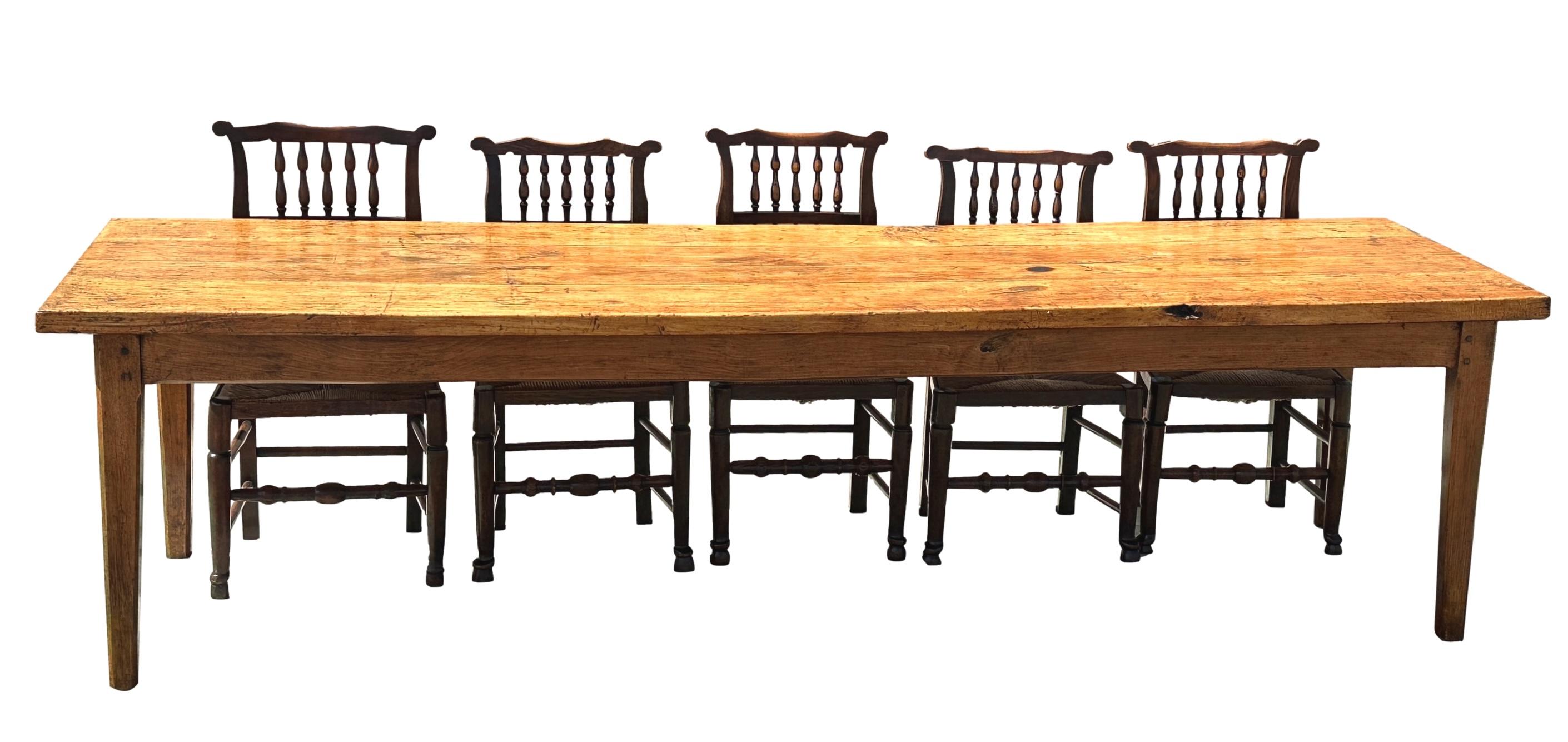 Grande table à manger de ferme du 19ème siècle en vente 4