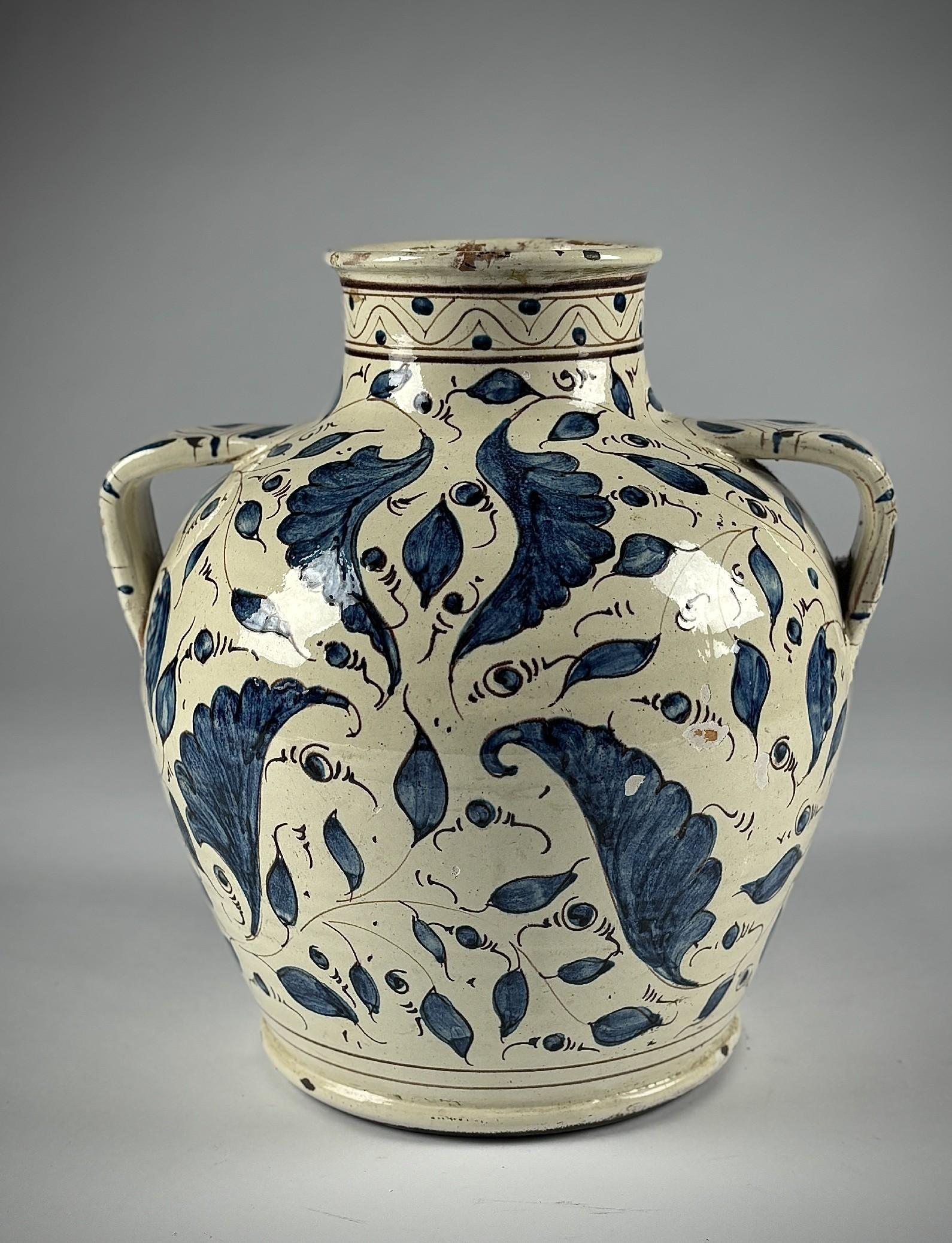 Stoneware Large 19th Century Firenze Drug Storage Jar For Sale