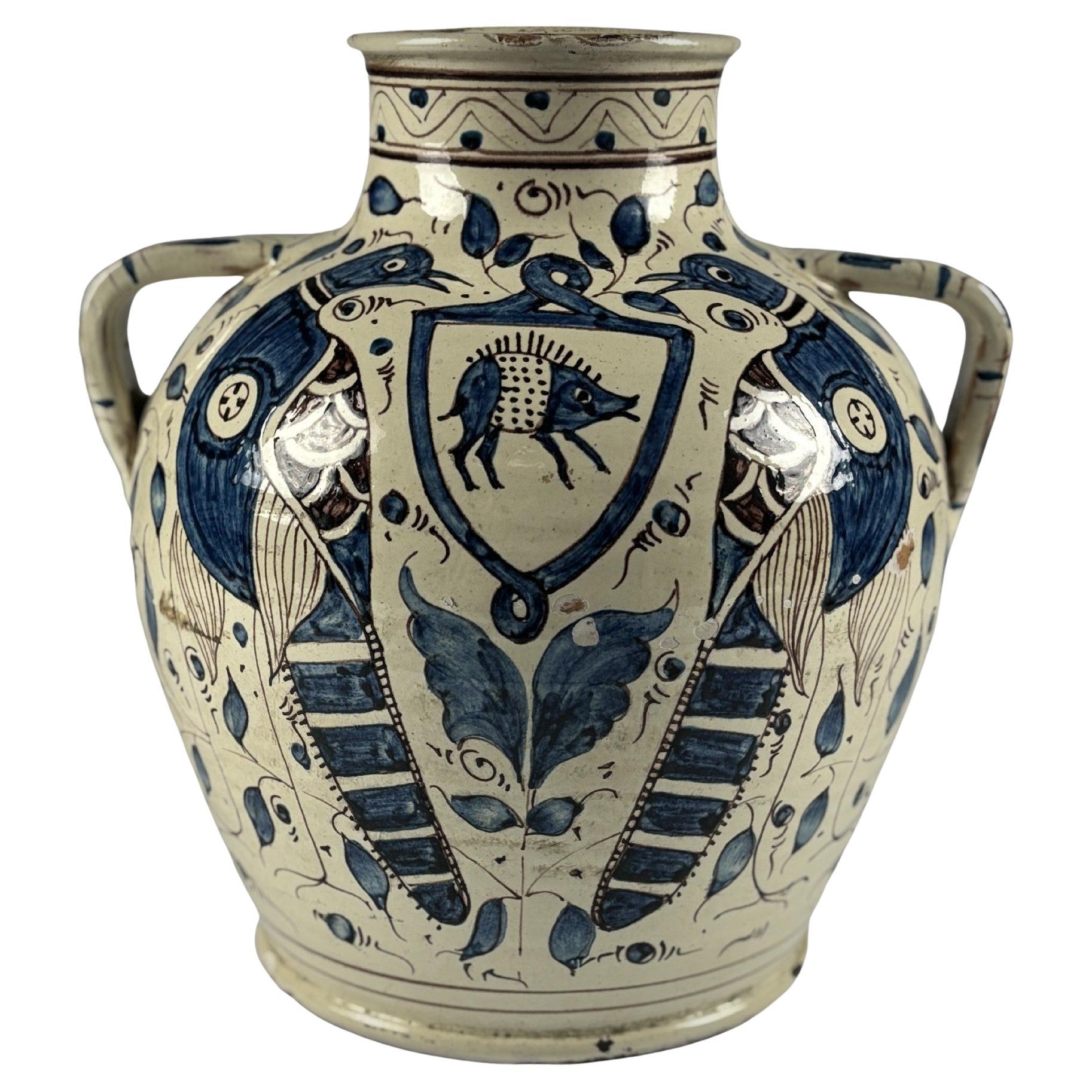 Large 19th Century Firenze Drug Storage Jar For Sale