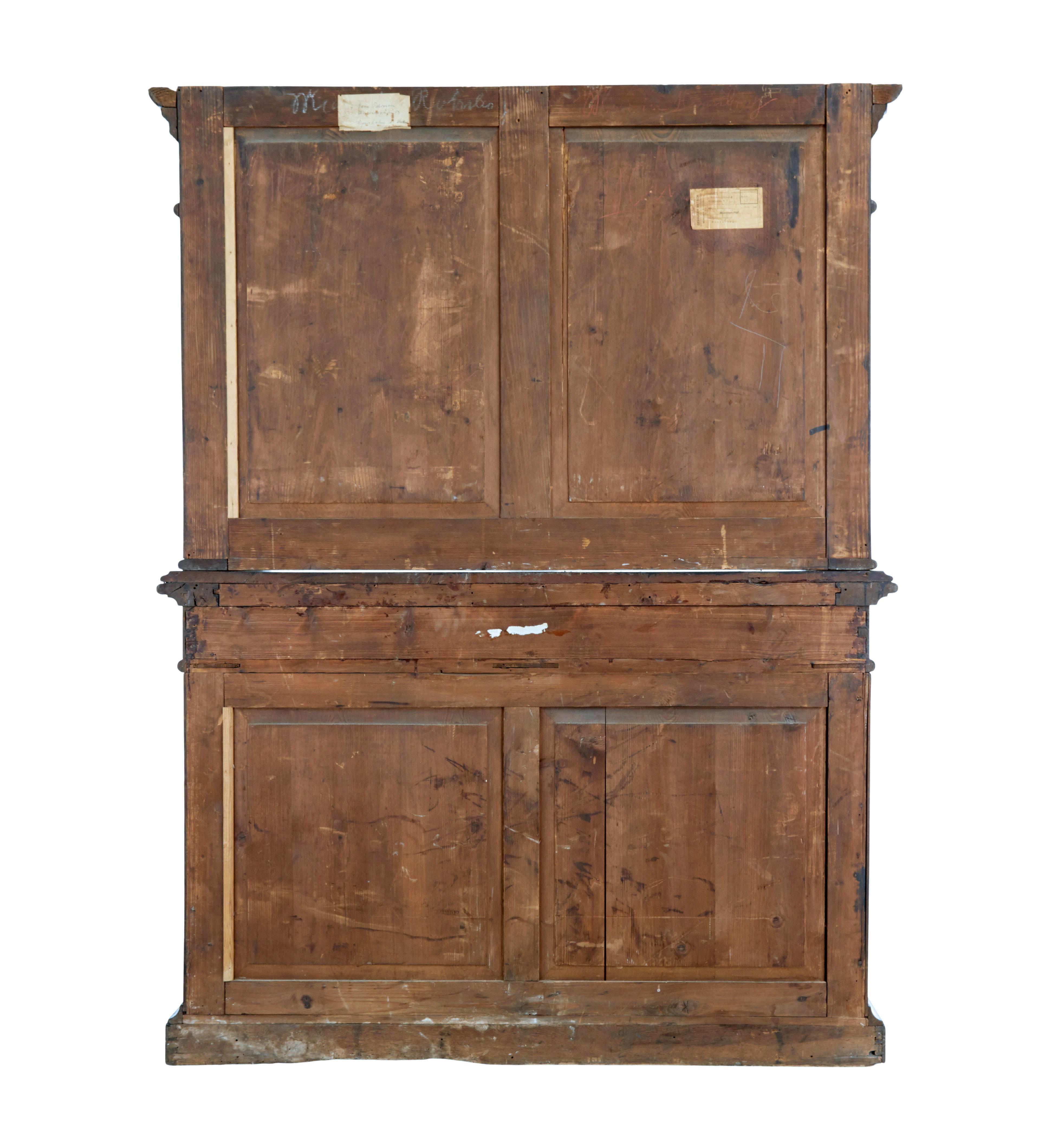 Belgian Large 19th Century Flemish Carved Oak Cabinet For Sale