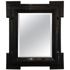 Large 19th Century Flemish Ebonized Ripple Frame Mirror