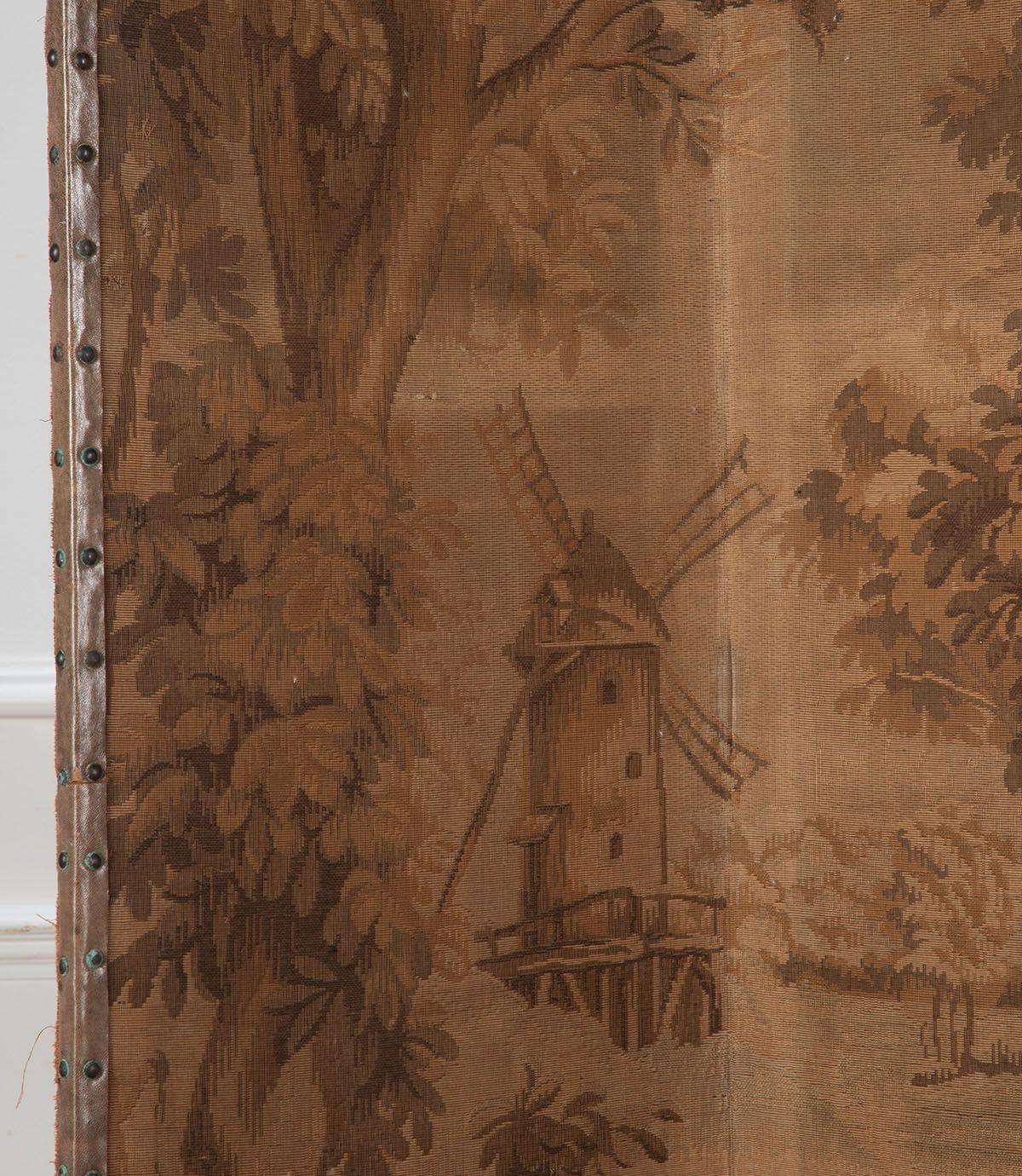 Organic Material Large 19th Century Flemish Tapestry Screen
