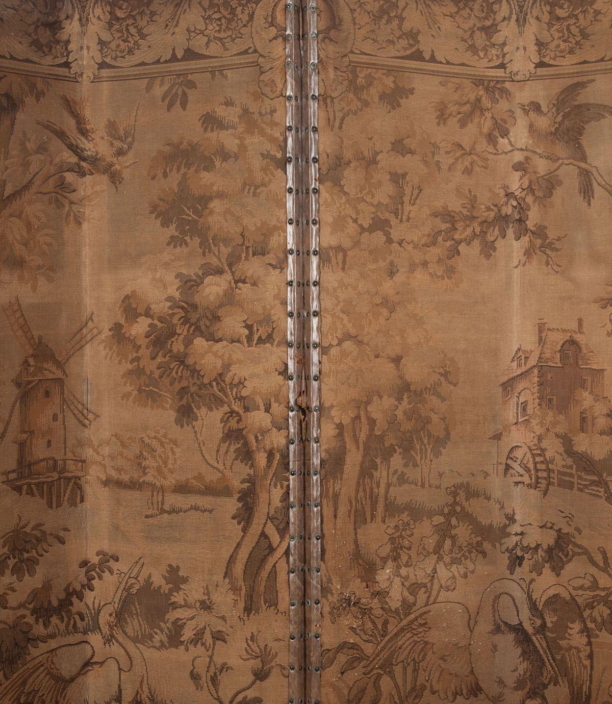 Large 19th Century Flemish Tapestry Screen 1